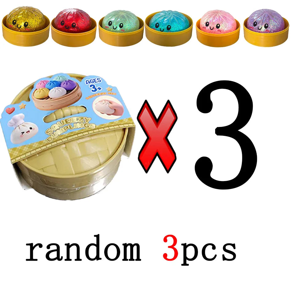 Dumpling Squishy Mysteries Dumplings Stress Relief Fidget Toys Home Office Desk Accessories Party Gift Dumpling Squishy