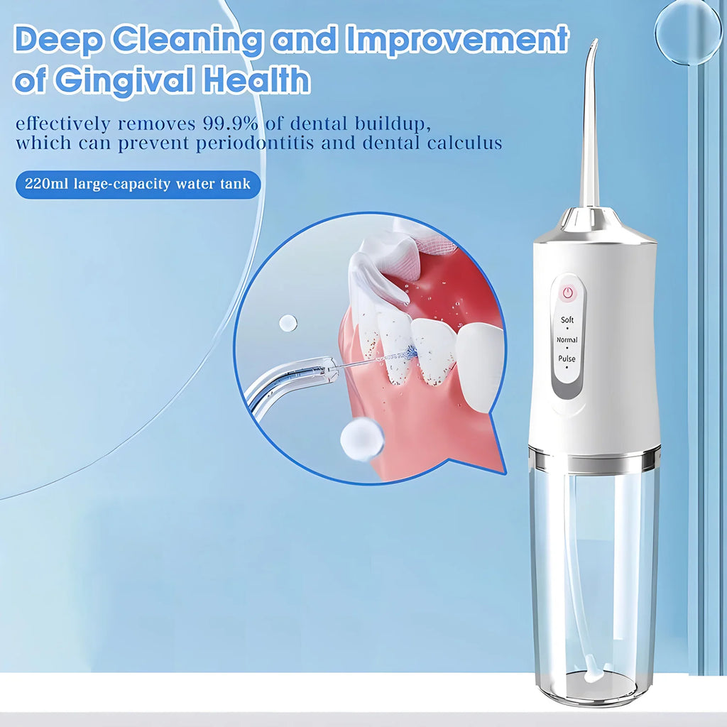 1PCS White/Green Handheld Water Floss USB Rechargeable Oral Irrigator Electric Tooth Cleaning Device 3 Modes Irrigator ﻿