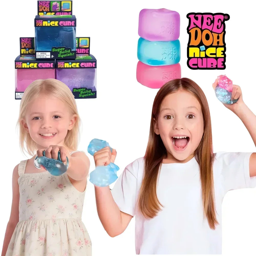 NeeDoh  Trending Jellyfish & Cube Squish Toy, Soft Jelly Squeeze Stress Relief Fidget Toy, Sensory NeeDoh for Squishy & Adults