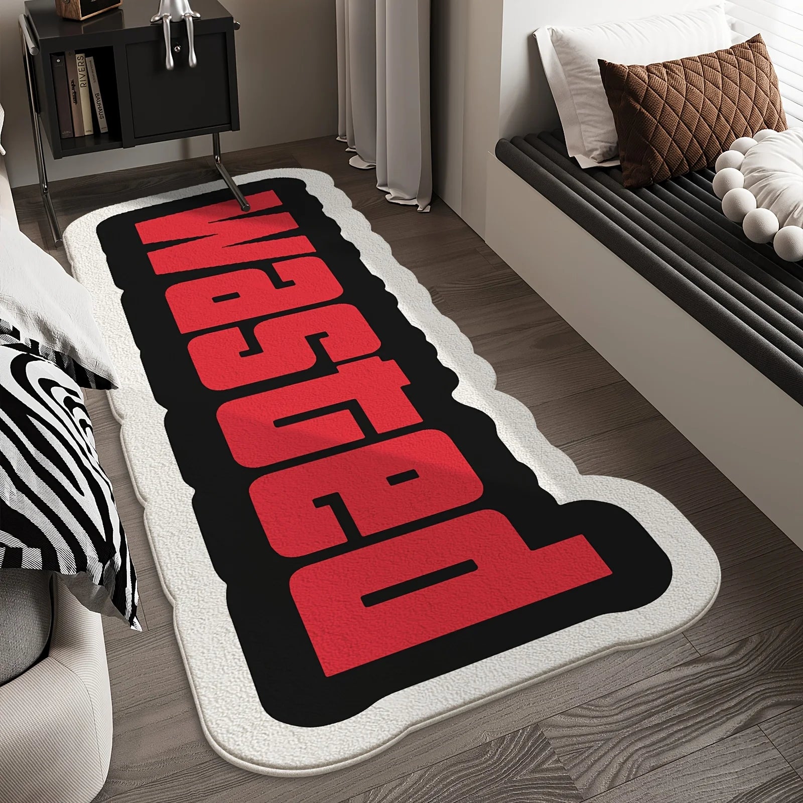 VIKAMA Cool Long Runner Rug for Bedroom Gaming Room, Easy Clean Anti-Slip Floor Mat for Dormitory Home Decoration