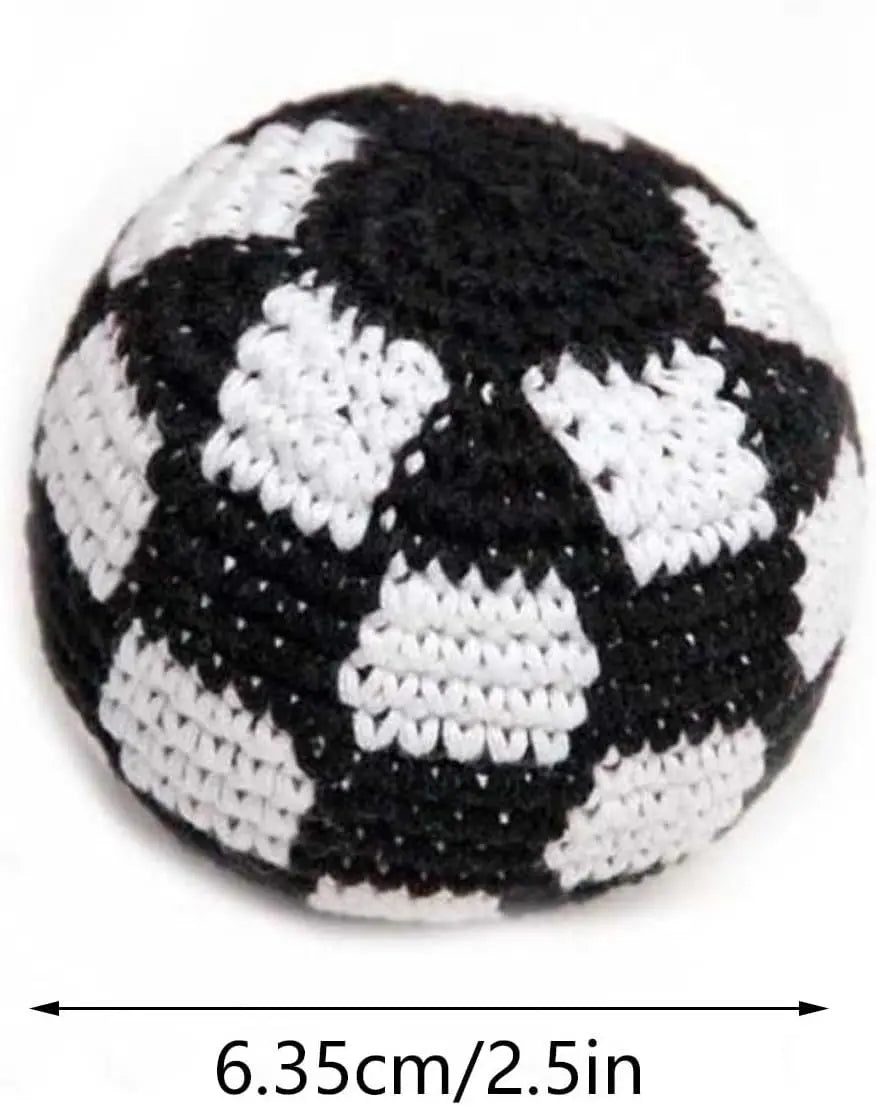 Crochet Footbag Hacky Sack Ball Handmade Knitted Sports Sandbag 6.35cm Soft Juggling Toy for Kids Adults Outdoor Play