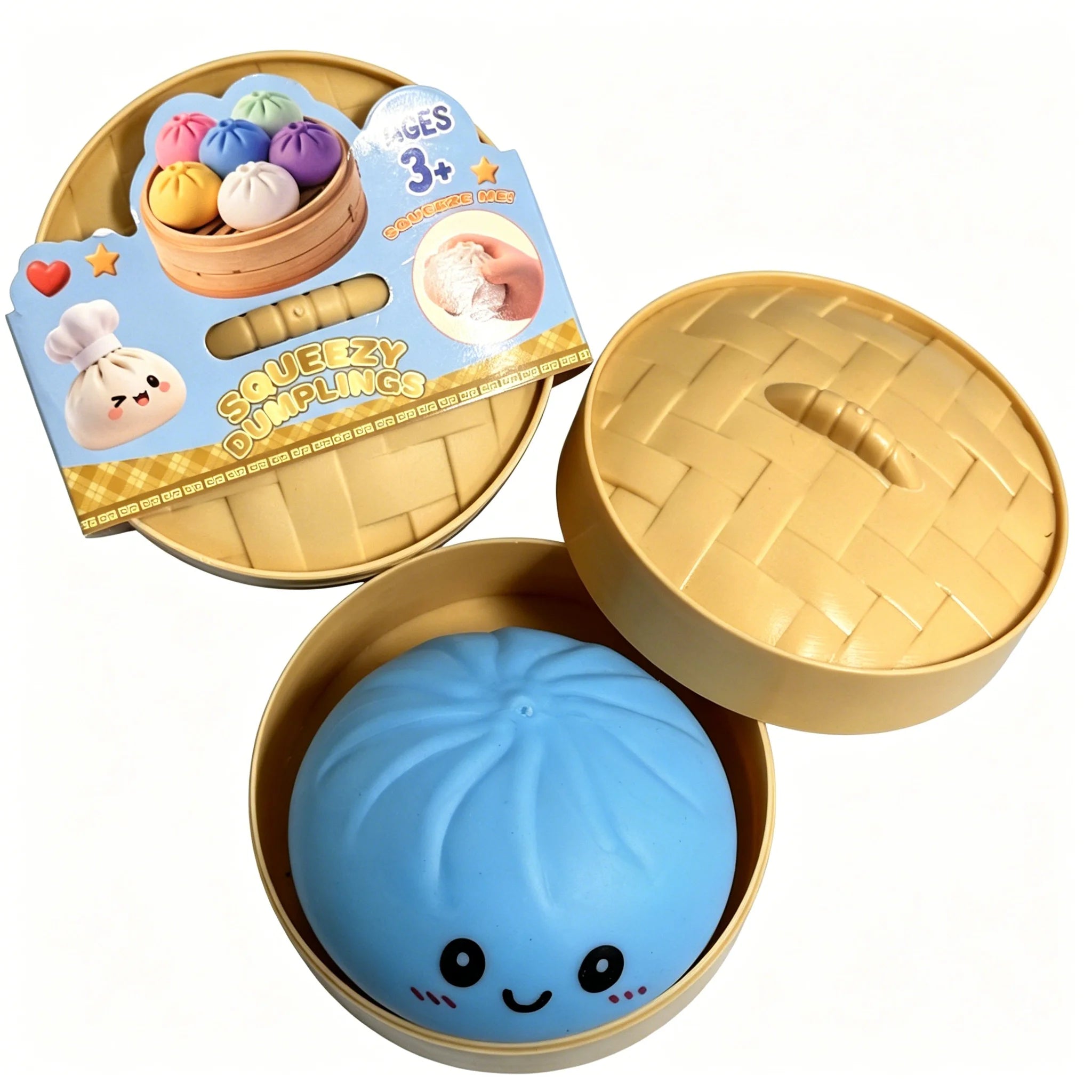 Squishy Dumpling Sensory Fidget Toy Realistic Colored Glitter Steamer Bun Decompression Ball Squeezable Stress Relief Toy