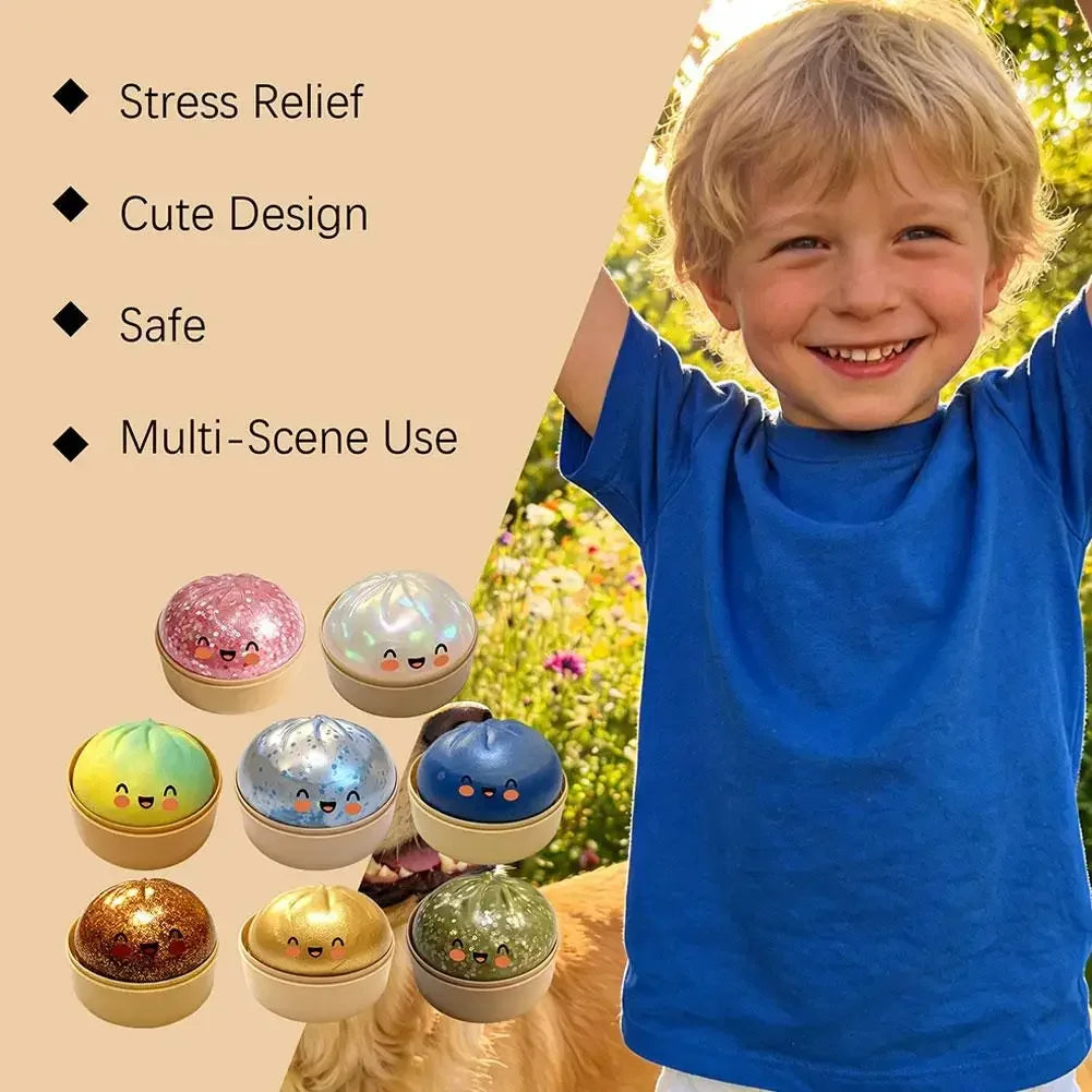 Dumplings Glitter Dumpling Toy Cute Dumplings Squishiest With Steamer Box Stress & Anxiety Toys For Kids & Skateboard