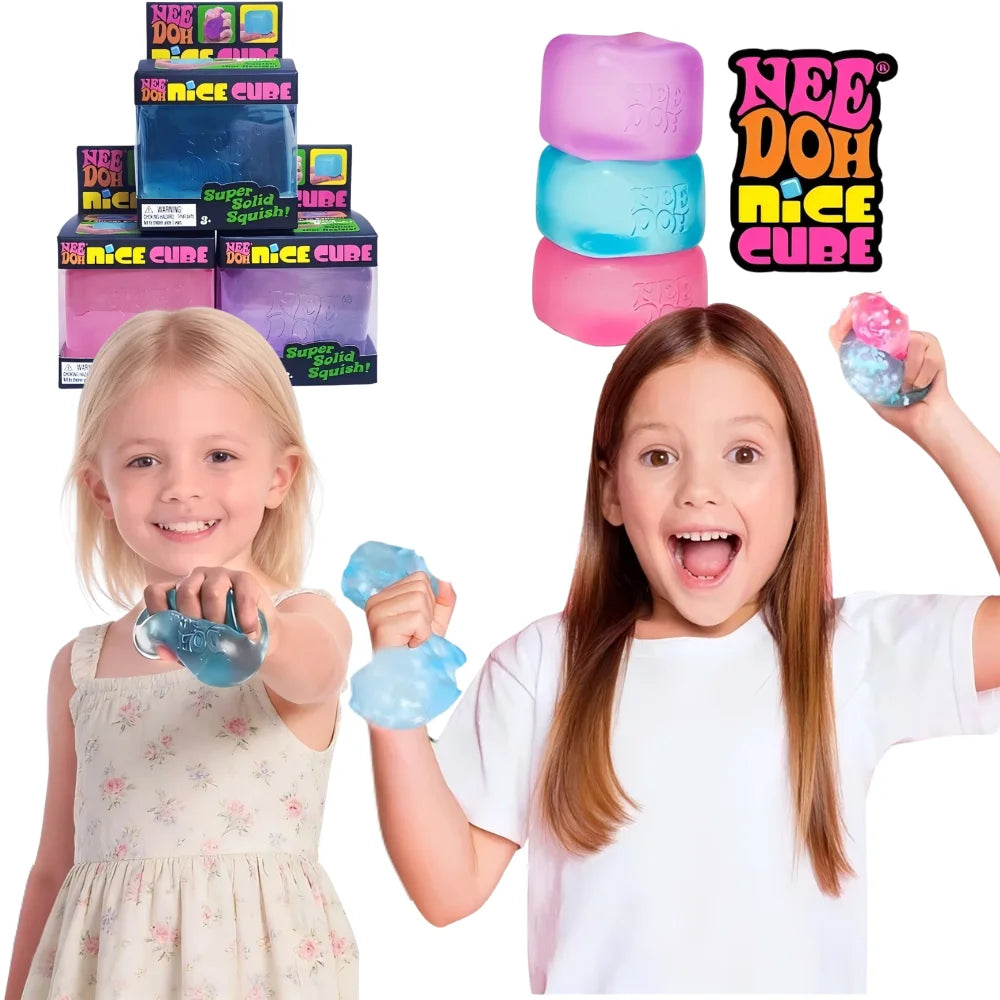 NeeDoh  Trending Jellyfish & Cube Squish Toy, Soft Jelly Squeeze Stress Relief Fidget Toy, Sensory NeeDoh for Squishy & Adults