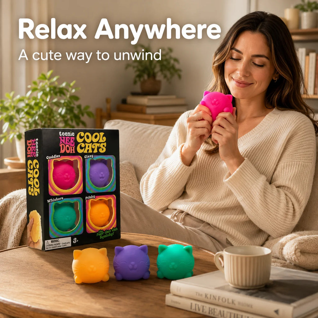 NeeDoh,a soft,pinchable,stress-relieving toy for cool kittens,helps relieve stress and reduce anxiety,and is suitable for adults