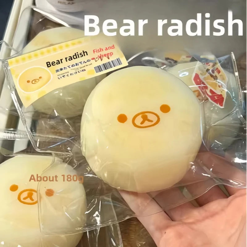 Dumpling Squishies Bear Shaped Squishy Toy Simelated Black Bean Squeeze Fidget Stress Relief Decompress Gift Cute Party Favors