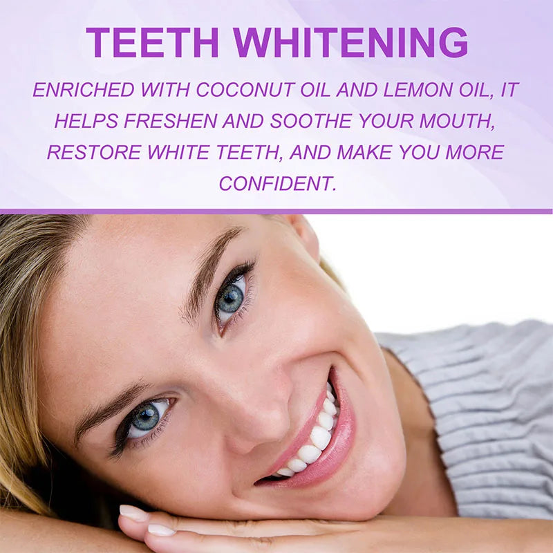 14pcs/box Teeth Bleaching Strip Purple Dental Cleaning Whitener Veneers Oral Hygiene Care Brightening Tooth Whitening Gel Strips