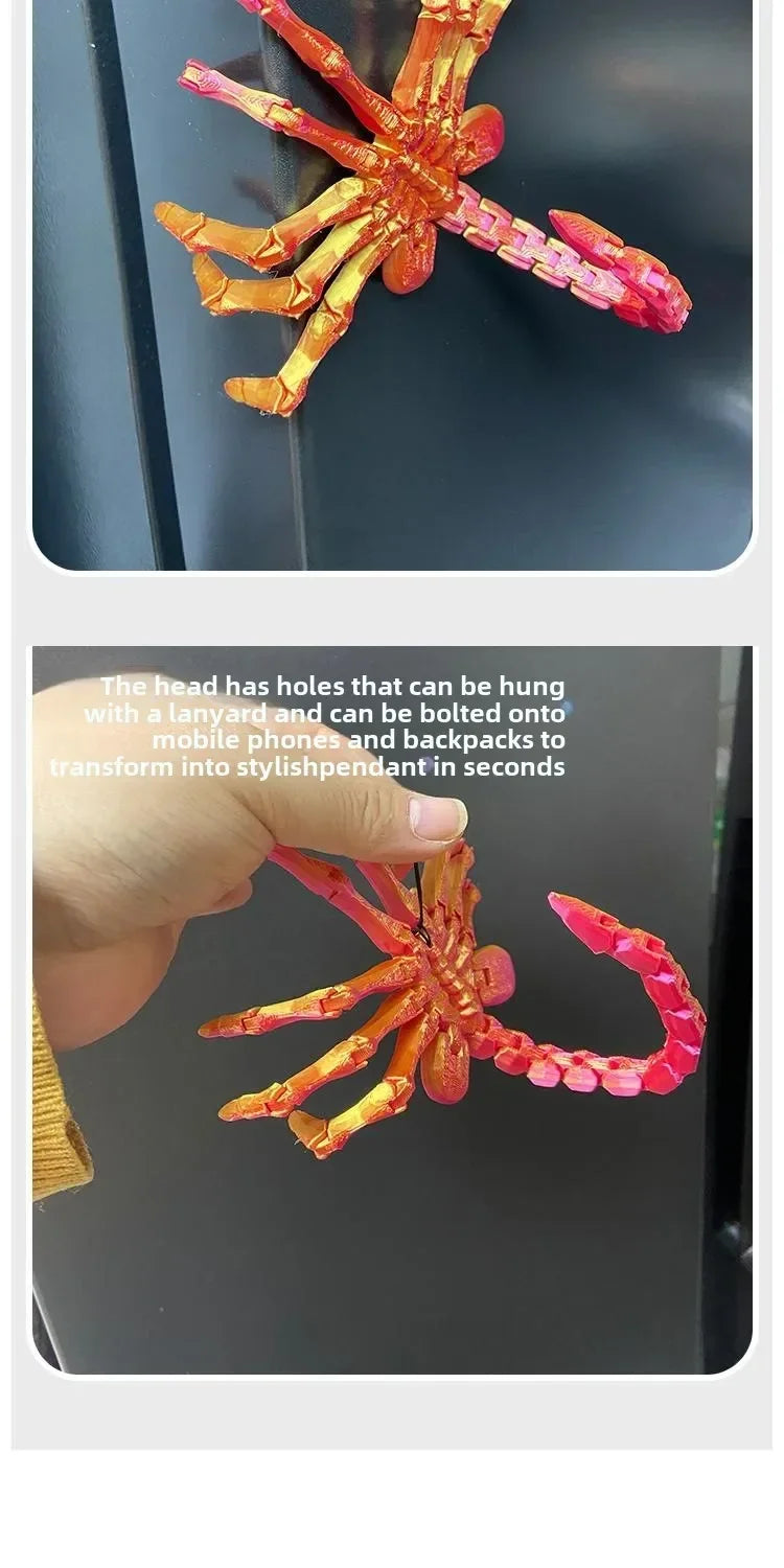 3D Printed Movable Joints Facehugger Toys Simulation Articulated Animal Figurine Ornaments Creative Model Desktop Decoration