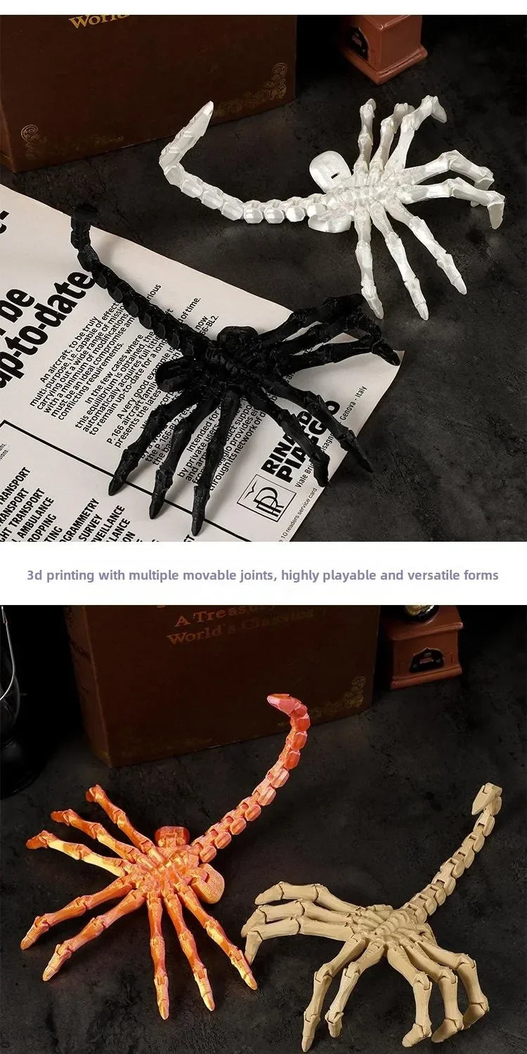 3D Printed Movable Joints Facehugger Toys Simulation Articulated Animal Figurine Ornaments Creative Model Desktop Decoration
