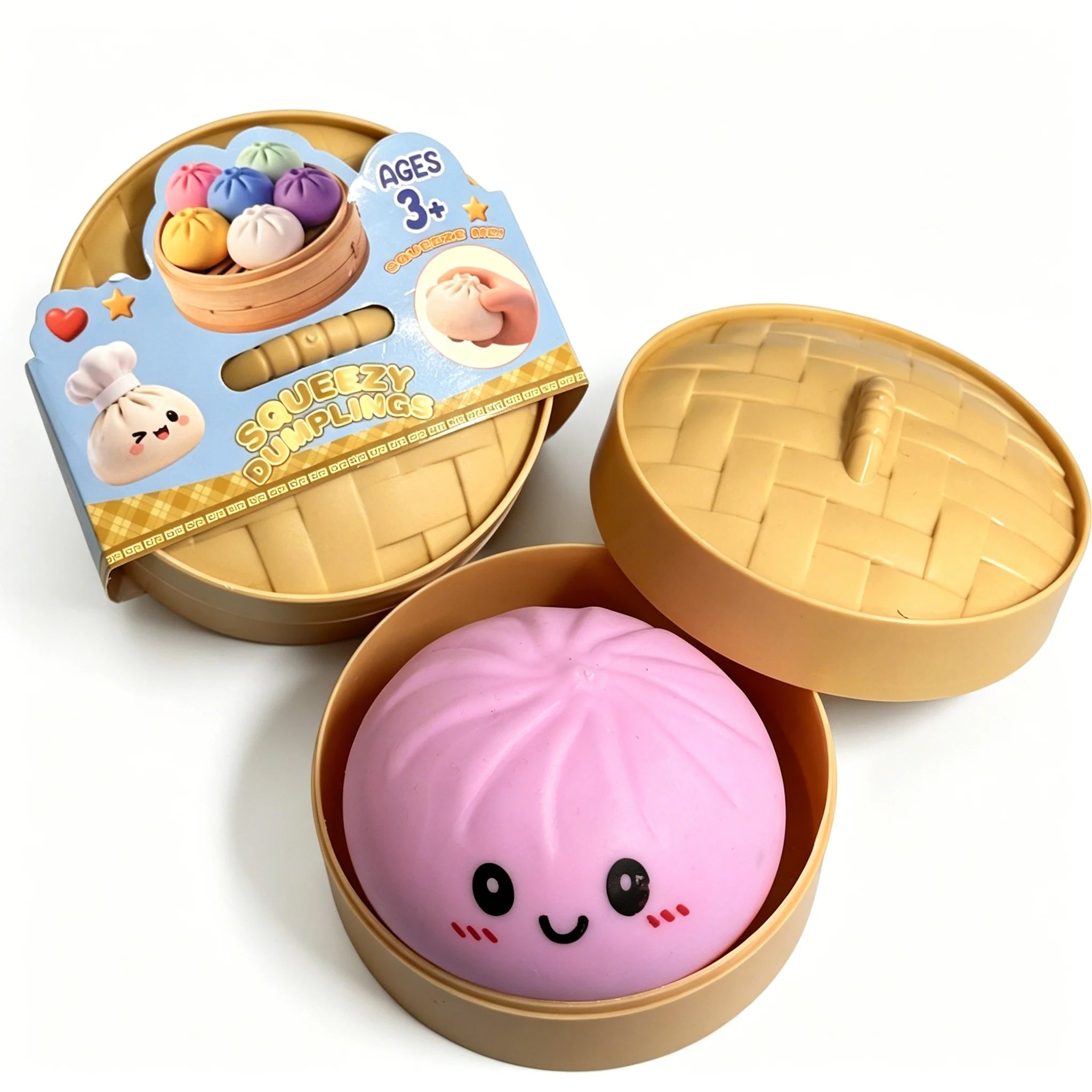 Squishy Dumpling Sensory Fidget Toy Realistic Colored Glitter Steamer Bun Decompression Ball Squeezable Stress Relief Toy