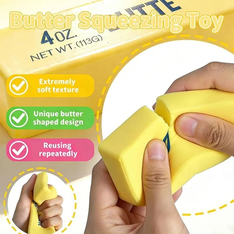 Elastic Butter Stick Strawberry Squishy Soft TPR Slow Rebound Squeeze Fidget Toy Stress Relief Office Pocket Ornament Party Gift