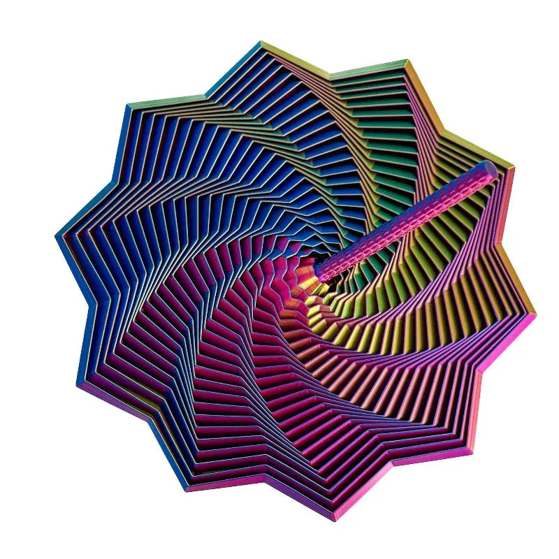 3D Printing Expanded Sensory Fidget Star Model Stress Relief Toys Visual Illusion Hexagon Whirling Spiral Toy for Decompression