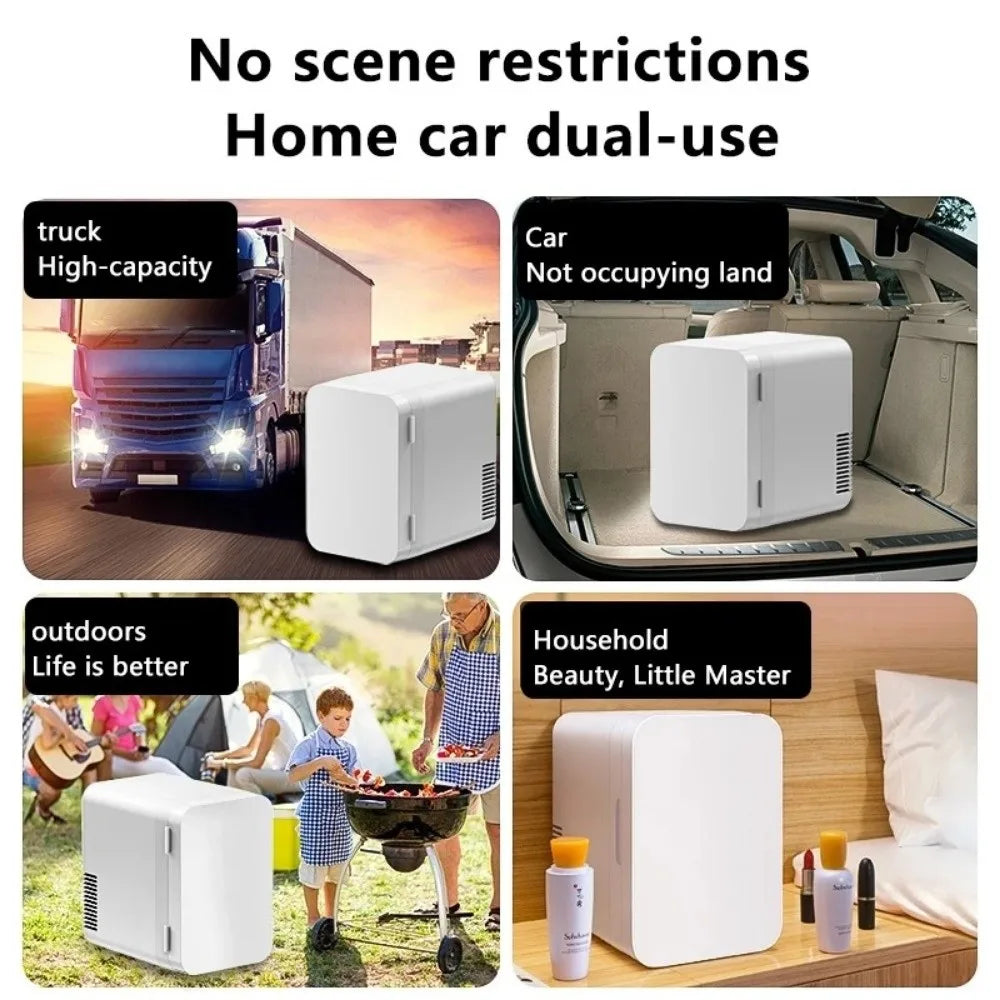 Portable 8L Mini Fridge Household Single Door Mini Cooler Box Digital Display Temperature Car Freezer Beauty Food Refrigerator