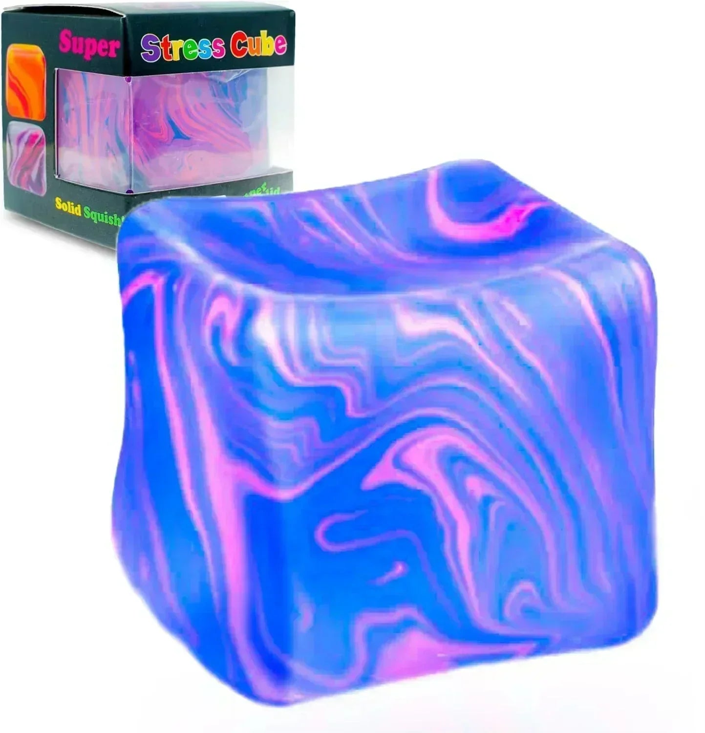 NeeDoh Nice Cream Cone Swirled Gradient Squish Squeeze Fidget Toy Non Toxic Stress Relief Sensory Decompression Novelty Gift