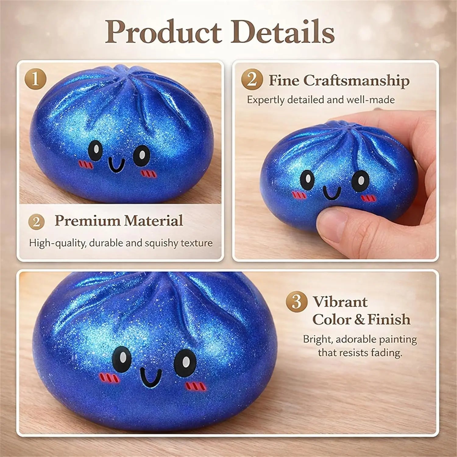 Dumpling squishy Decompression Squish Balls Reusable Low Rebound Stress Dough for Home Office Decoration Daily Gifts