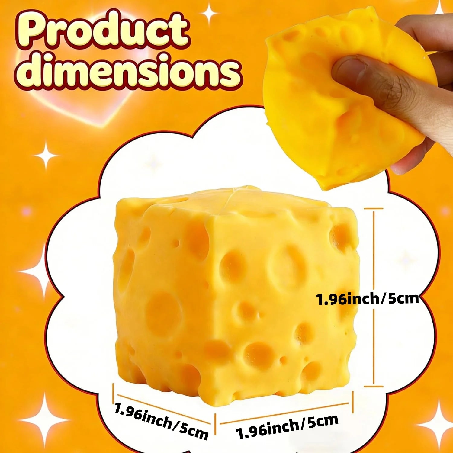 Cheese Squishy Toy Slow Rising Soft Squishy Cheese Block Squeeze Fidget Toy Stress Relief Toy for Kids Adults Desk Toy Gift