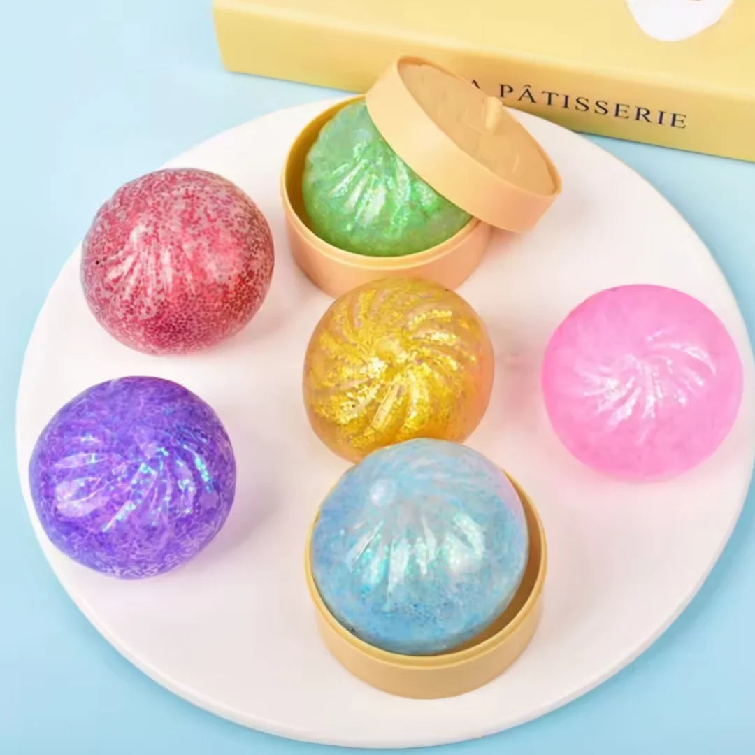 Dumpling Squishy for Adults, Slow Rising TPR Stress Reliever, Fidget Sensory Squeeze Toy for Office Desk, Unique Gift