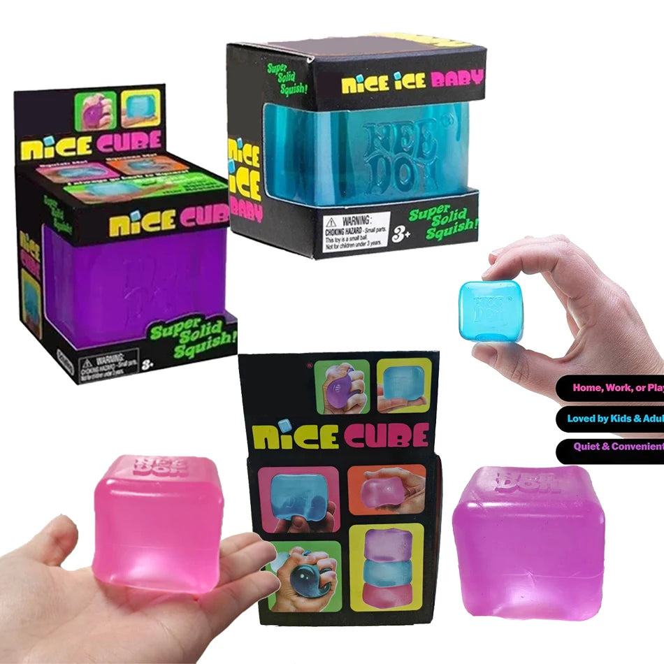 Needoh Nice Cube Sensory Stress Reliever Fidget Tool for Anxiety & Focus Desk Sensory Cube for Adults & Kids