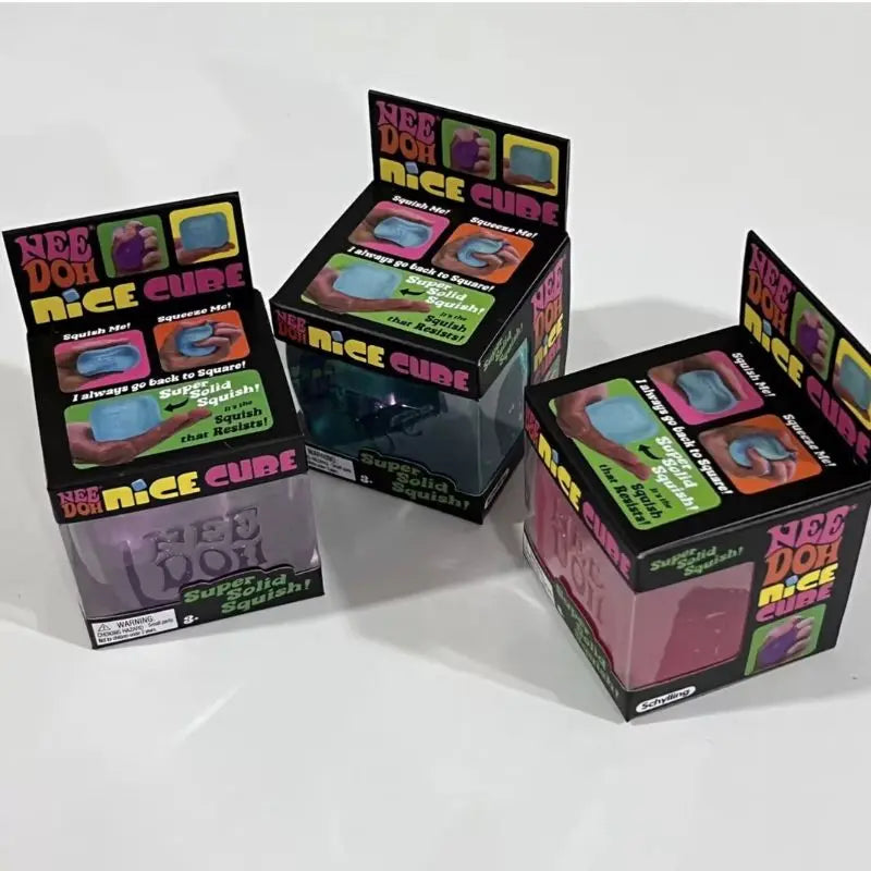Needoh Nice Cube Sensory Stress Reliever Fidget Tool for Anxiety & Focus Desk Sensory Cube for Adults & Kids