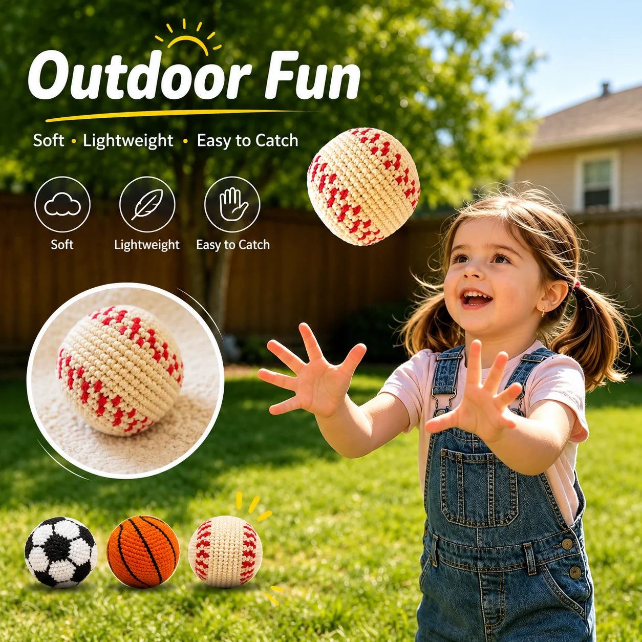 Crochet Footbag Hacky Sack Ball Handmade Knitted Sports Sandbag 6.35cm Soft Juggling Toy for Kids Adults Outdoor Play
