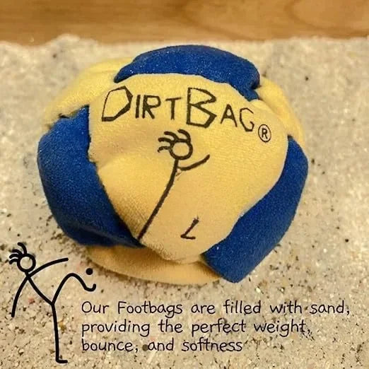 Sand-Filled 8-Panel Synthetic Suede Hacky Sack 3Pack w/ Carry Bag,Dirtbag Classic Footbag for Beginner & Pro Sports