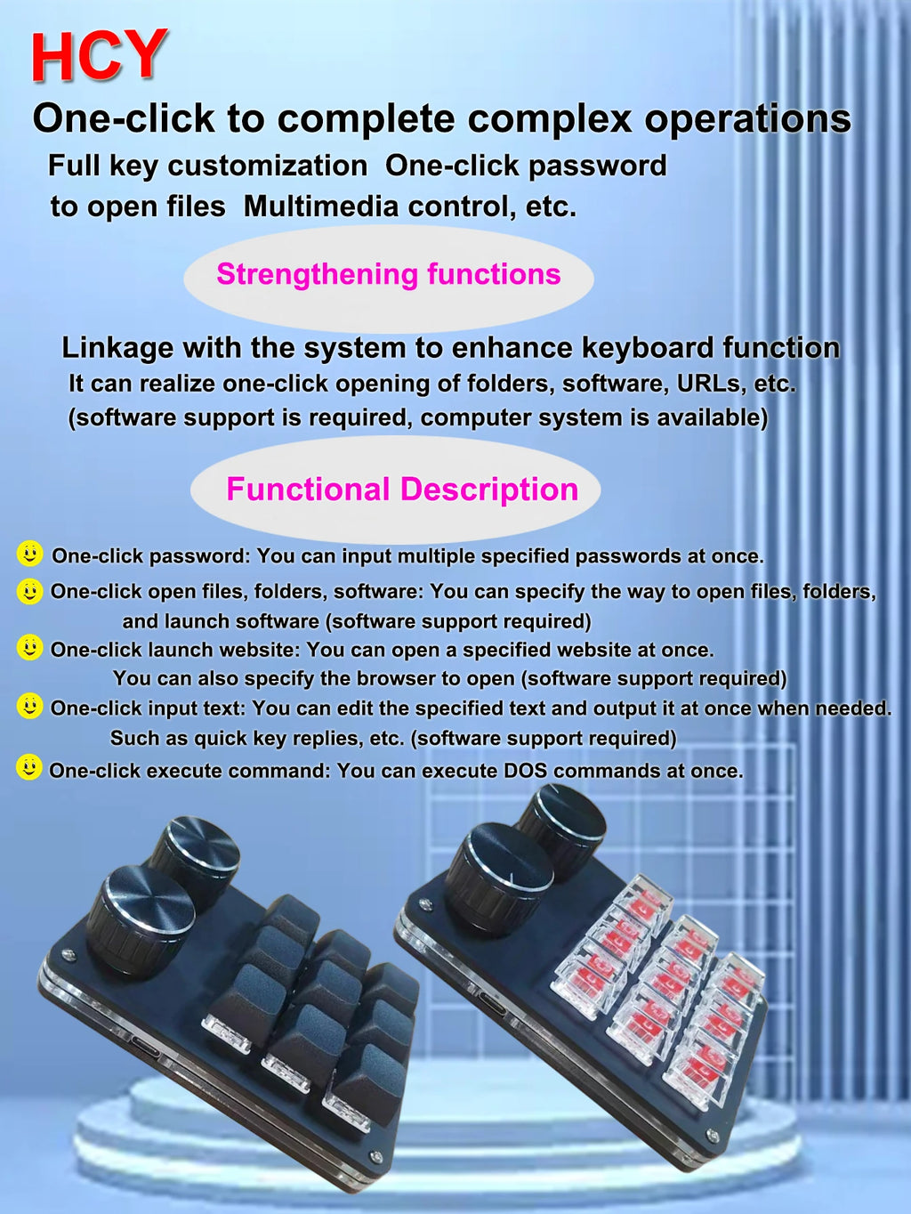 9-Key Multi-Functional Editing Keyboard, 6-Layer Macro Recording, Full-Key Customization, One-Step Operation for Control