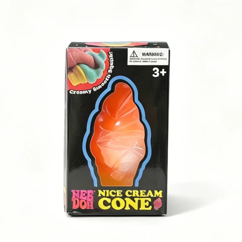Needoh Nice Cream Cone Creamy Non-toxic Squeeze Ball Anti Stress Relief Pocket Mood Calm ADHD Sensory Vent Squishy Fidget Toy