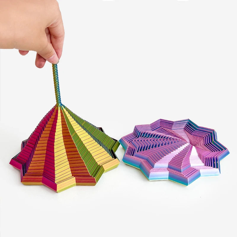 3D Printing Expanded Sensory Fidget Star Model Stress Relief Toys Visual Illusion Hexagon Whirling Spiral Toy for Decompression