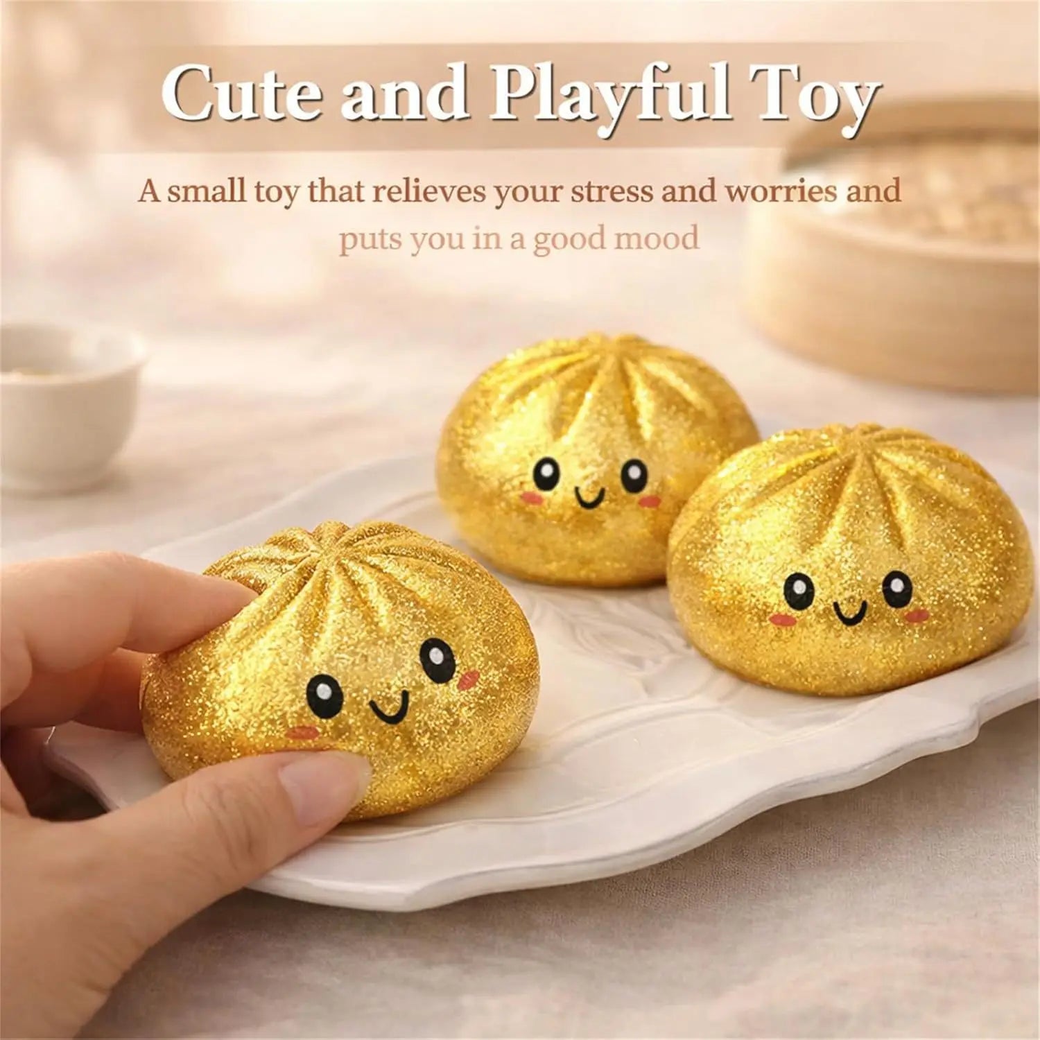 Dumpling squishy Decompression Squish Balls Reusable Low Rebound Stress Dough for Home Office Decoration Daily Gifts