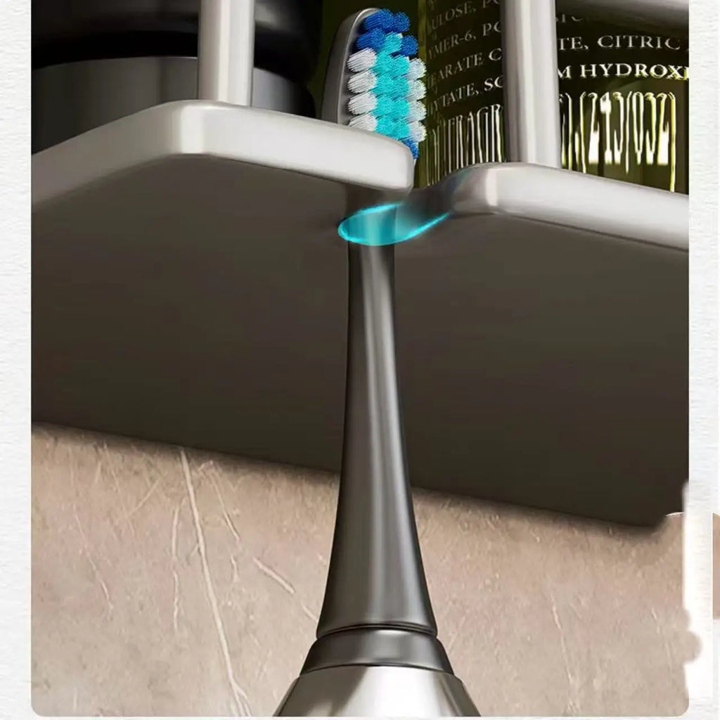 Wall Mounted Toothbrush Holder Aluminium Alloy Toothpaste Rack Bathroom Household Space Saving No Punching Bathroom Accessories