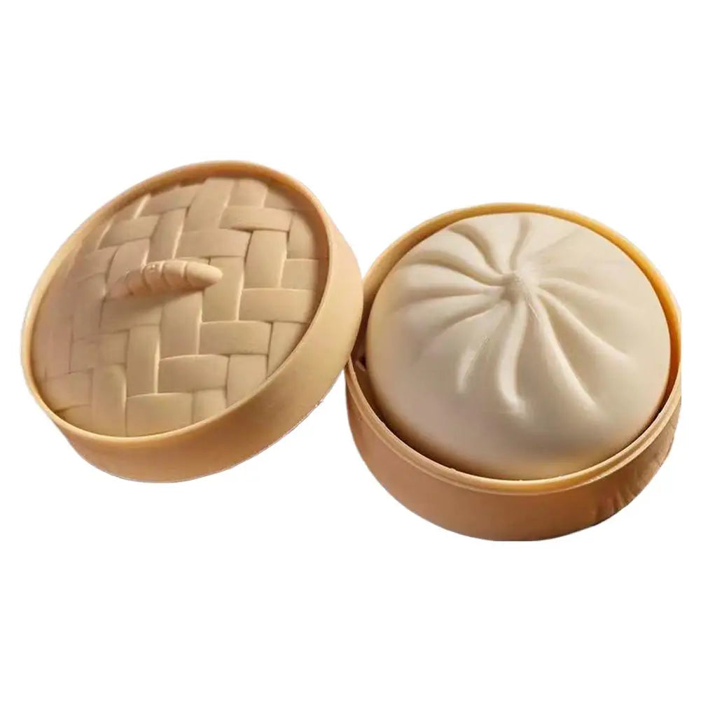 Dumpling Bun Squishy Toy With Matching Steamer Basket Colorful Slow Rebound Texture Ideal For Fidget Sensory Play Stress Relief