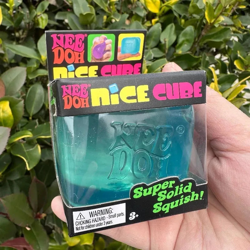 NeeDoh Nice Cube: Firm Slow-Rise Sensory Fidget for Stress Relief & Focus - Aesthetic Desk Toy Stress Ball for Kids and Adults