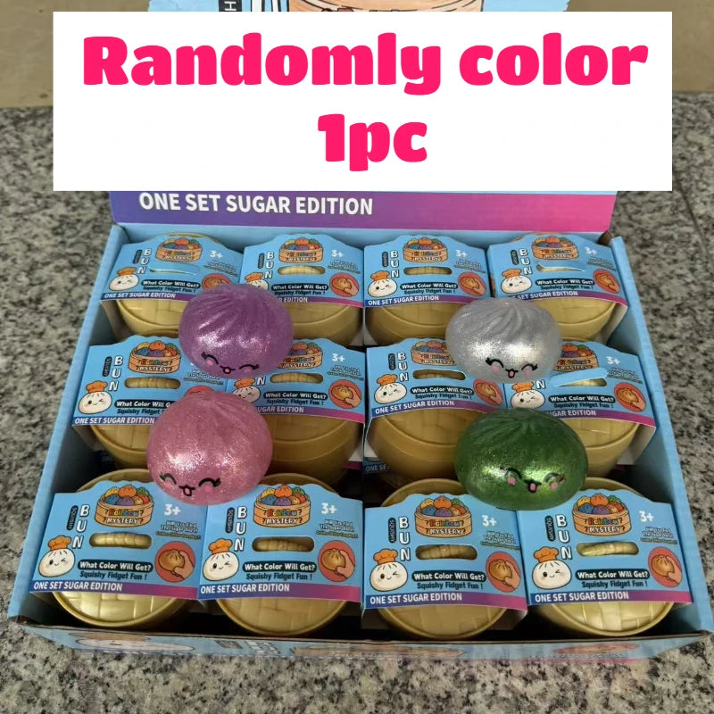 Dumpling Squishy for Adults, Slow Rising TPR Stress Reliever, Fidget Sensory Squeeze Toy for Office Desk, Unique Gift