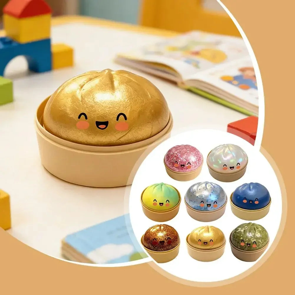 Dumplings Glitter Dumpling Toy Cute Dumplings Squishiest With Steamer Box Stress & Anxiety Toys For Kids & Skateboard