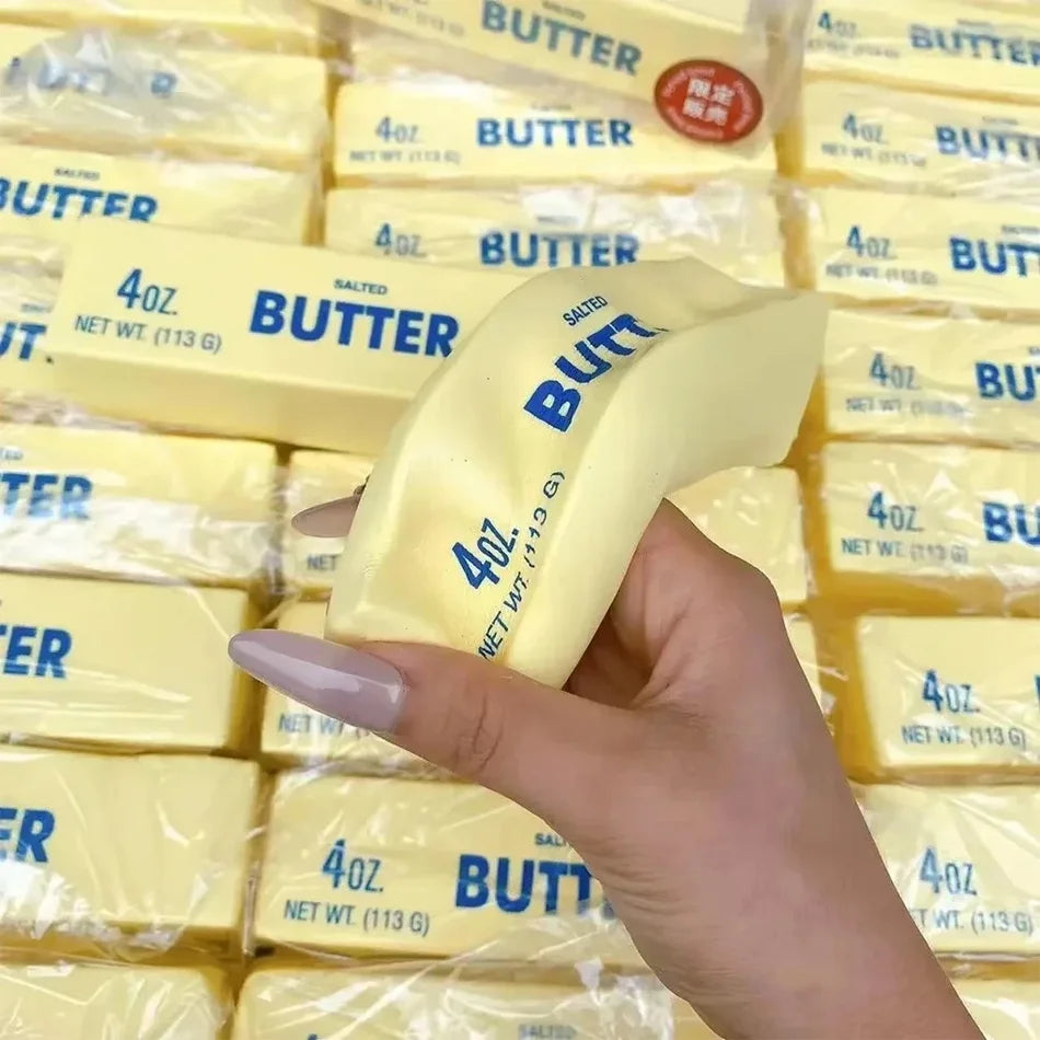 Butter Squishy Slow Rising Squeeze Toy, Soft Stretchy Butter Stick Food Squishy, Sensory Fidget Toy for Stress Anxiety Relief
