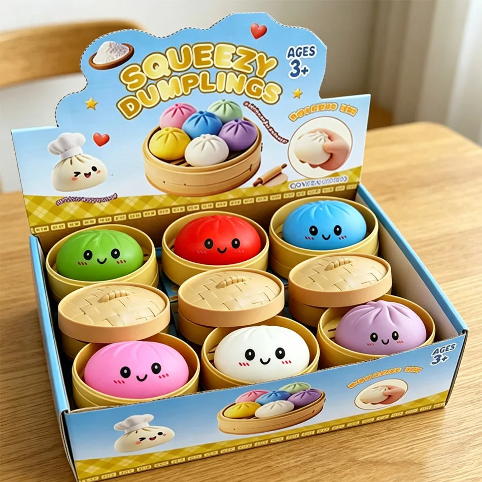 Dumpling Squishy Mysteries Dumplings Stress Relief Fidget Toys Home Office Desk Accessories Party Gift Dumpling Squishy