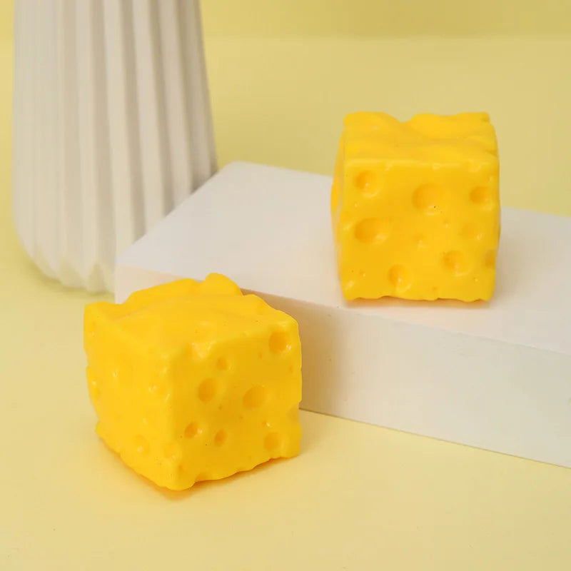 Cheese Squishy Toy Simulation Cheese Squeeze Toy Soft Cute Decompressing Pinching Cheese Sticky Slow Rebound for Adults Toy