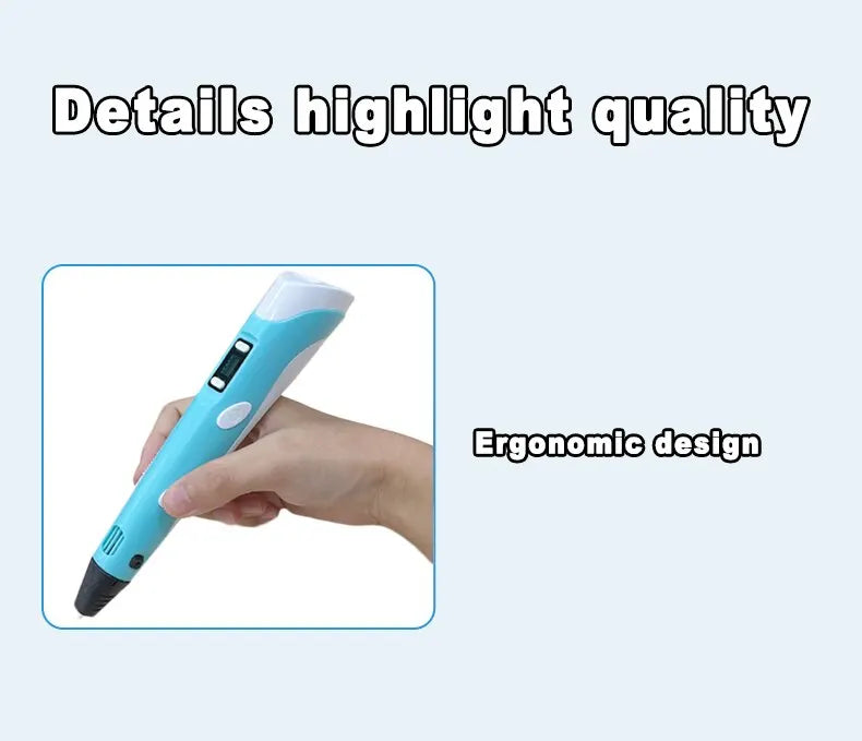 3D Printing Pen DIY Three-dimensional Painting Children Toys Fun Camouflage With LCD Screen Compatible PLA Filament Toys Gift