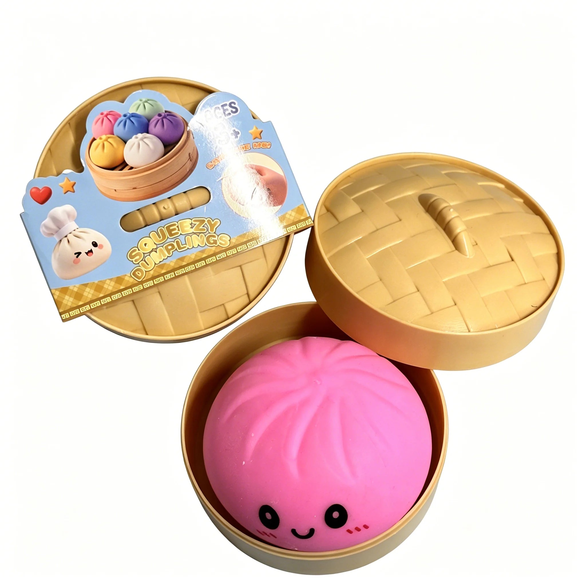 Squishy Dumpling Sensory Fidget Toy Realistic Colored Glitter Steamer Bun Decompression Ball Squeezable Stress Relief Toy