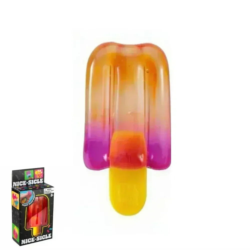 NeeDoh Nice Cream Cone Swirled Gradient Squish Squeeze Fidget Toy Non Toxic Stress Relief Sensory Decompression Novelty Gift