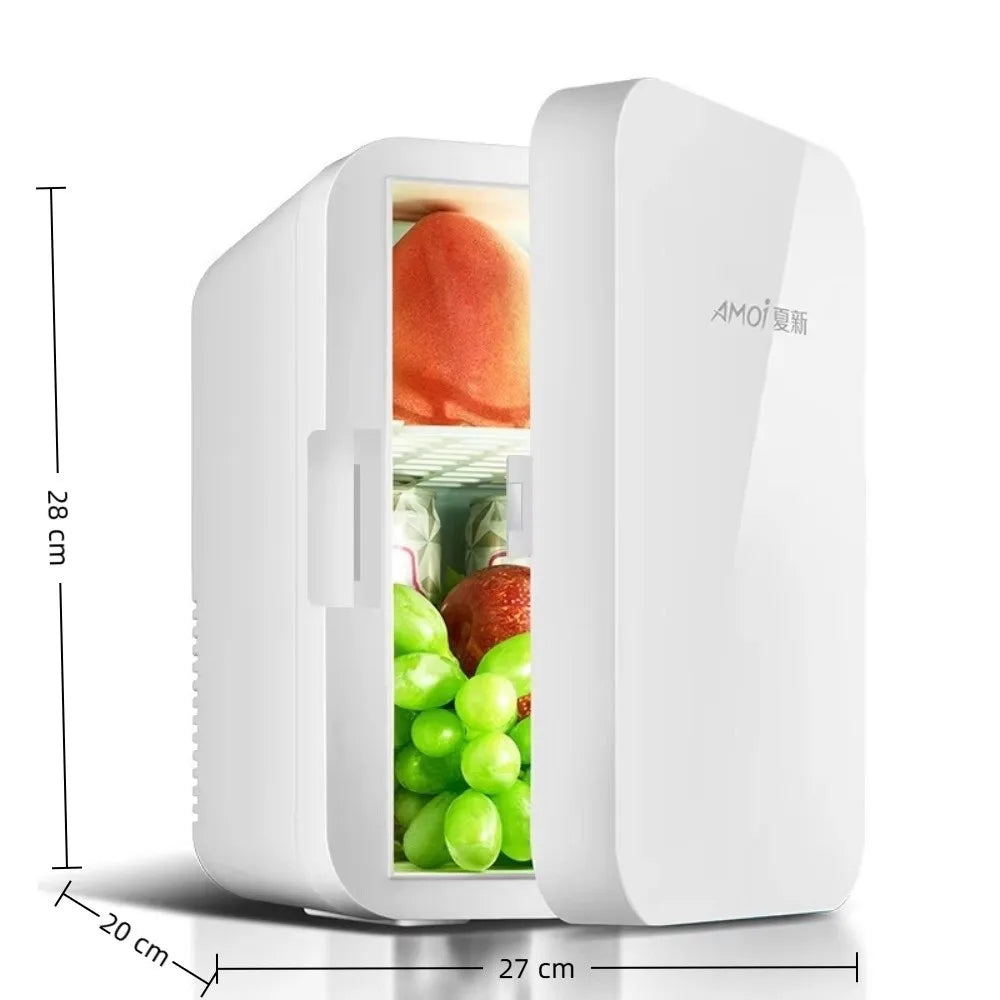 Portable 8L Mini Fridge Household Single Door Mini Cooler Box Digital Display Temperature Car Freezer Beauty Food Refrigerator