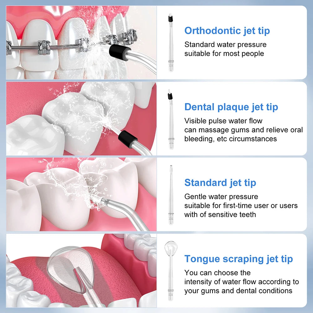 INSMART Water Flosser Dental Portable Oral Irrigator Water Flosser Teeth Whitening Waterproof Water Floss 270ML Teeth Cleaner