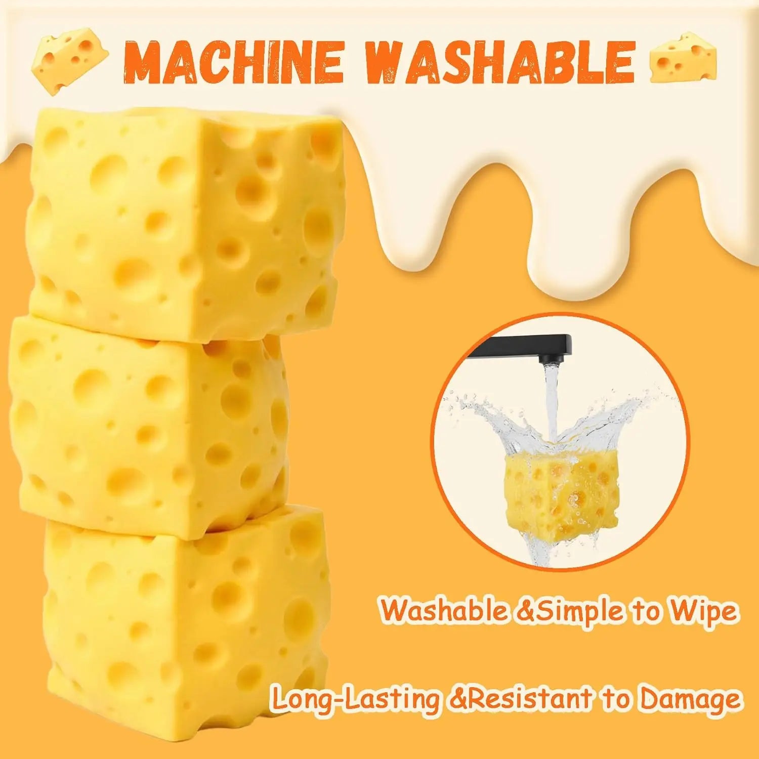 Cheese Squishy Toy Slow Rising Soft Squishy Cheese Block Squeeze Fidget Toy Stress Relief Toy for Kids Adults Desk Toy Gift