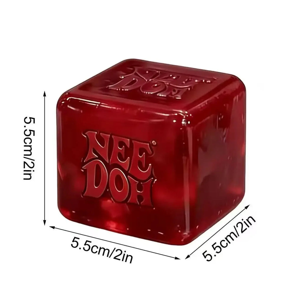 NeeDoh Nice Cube Sensory Fidget  Squishy Toy for Adults and Kids, Desktop Sensory Cube for Anxiety Relief and Focus Enhancement