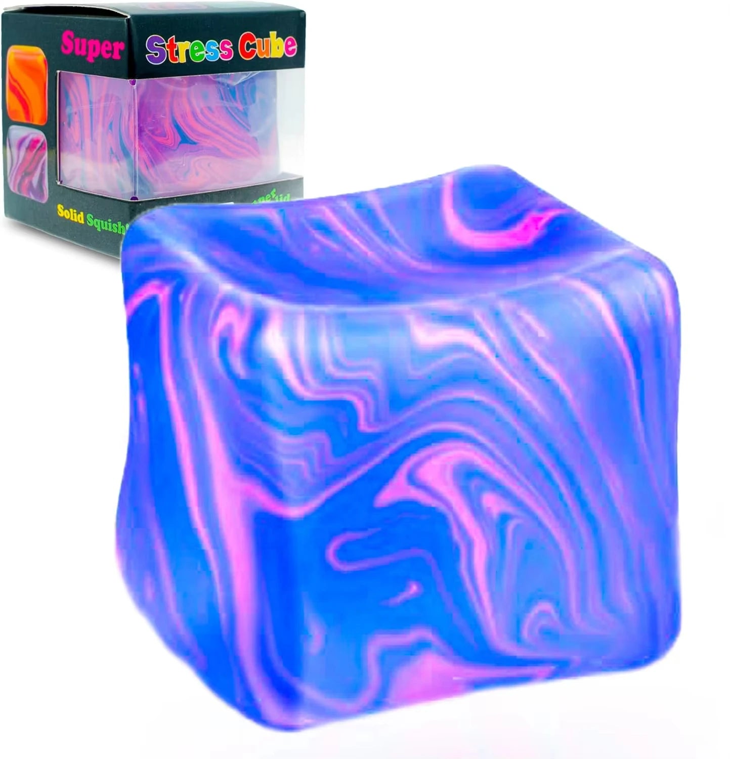 NeeDoh Nice Cream Cone Swirled Gradient Squish Squeeze Fidget Toy Non Toxic Stress Relief Sensory Decompression Novelty Gift