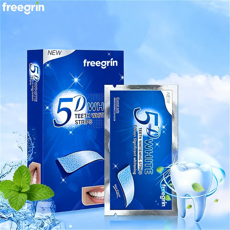 21/28 Pairs Teeth Brightening Strips for Teeth, 5D/9D Whitener Strips Reduced Sensitivity White Strips for Teeth Whitening