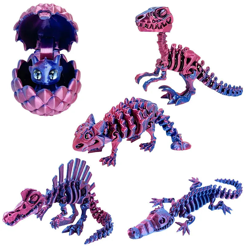 Realistic Articulated Dinosaur Toys - 3D Printed Movable Joint Animal Models, Cool Office Desk Decor for Kids Room Display