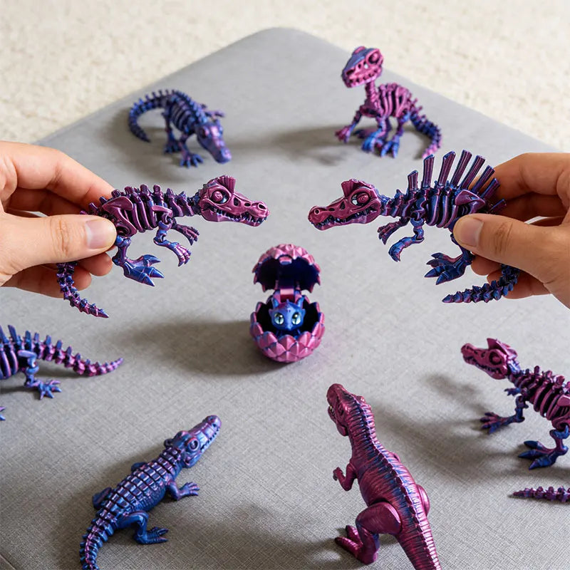 Realistic Articulated Dinosaur Toys - 3D Printed Movable Joint Animal Models, Cool Office Desk Decor for Kids Room Display