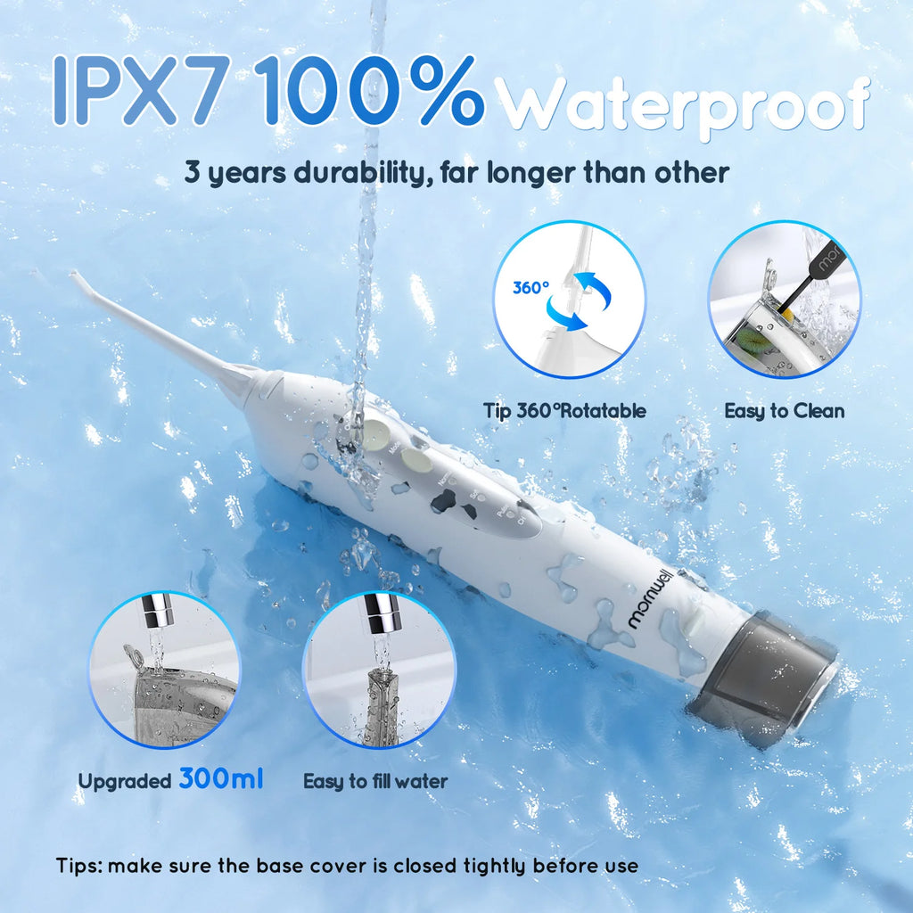 Mornwell Water Flosser Teeth Picks 6 Jets 3 Modes Portable Cordless D52 Water Floss For Teeth Cleaner IPX7 Waterproof Oral Picks