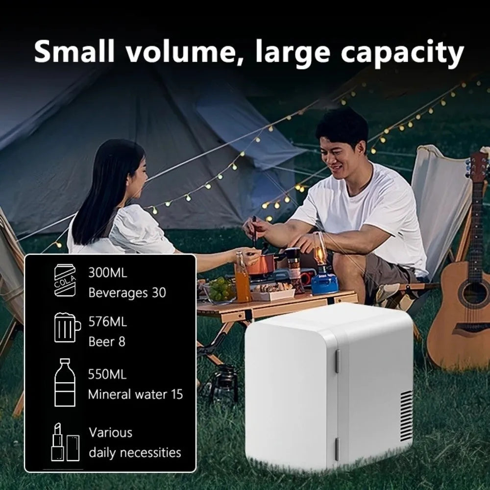 Portable 8L Mini Fridge Household Single Door Mini Cooler Box Digital Display Temperature Car Freezer Beauty Food Refrigerator
